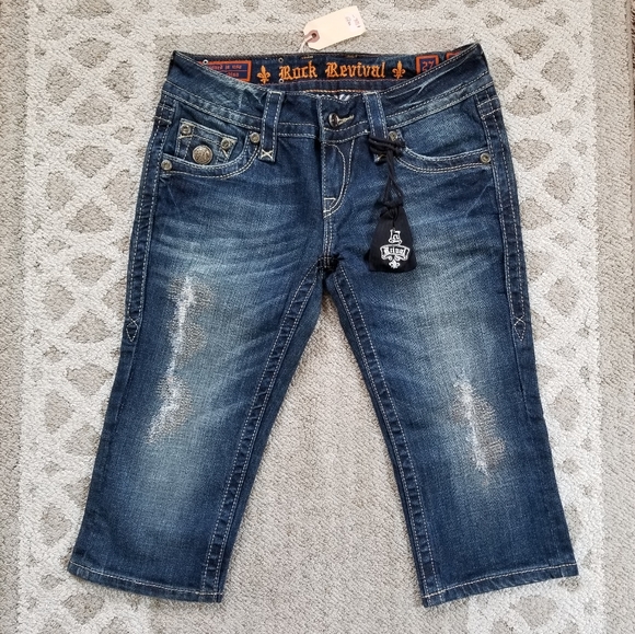 Rock Revival Celine Cropped Distressed NEW